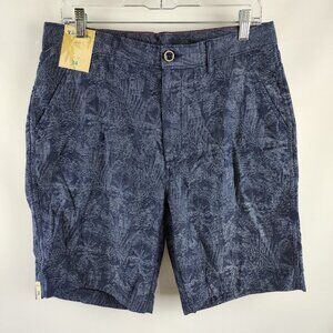 Caribbean Shorts Men 34 Blue Floral Chino Short (34x9) NWT